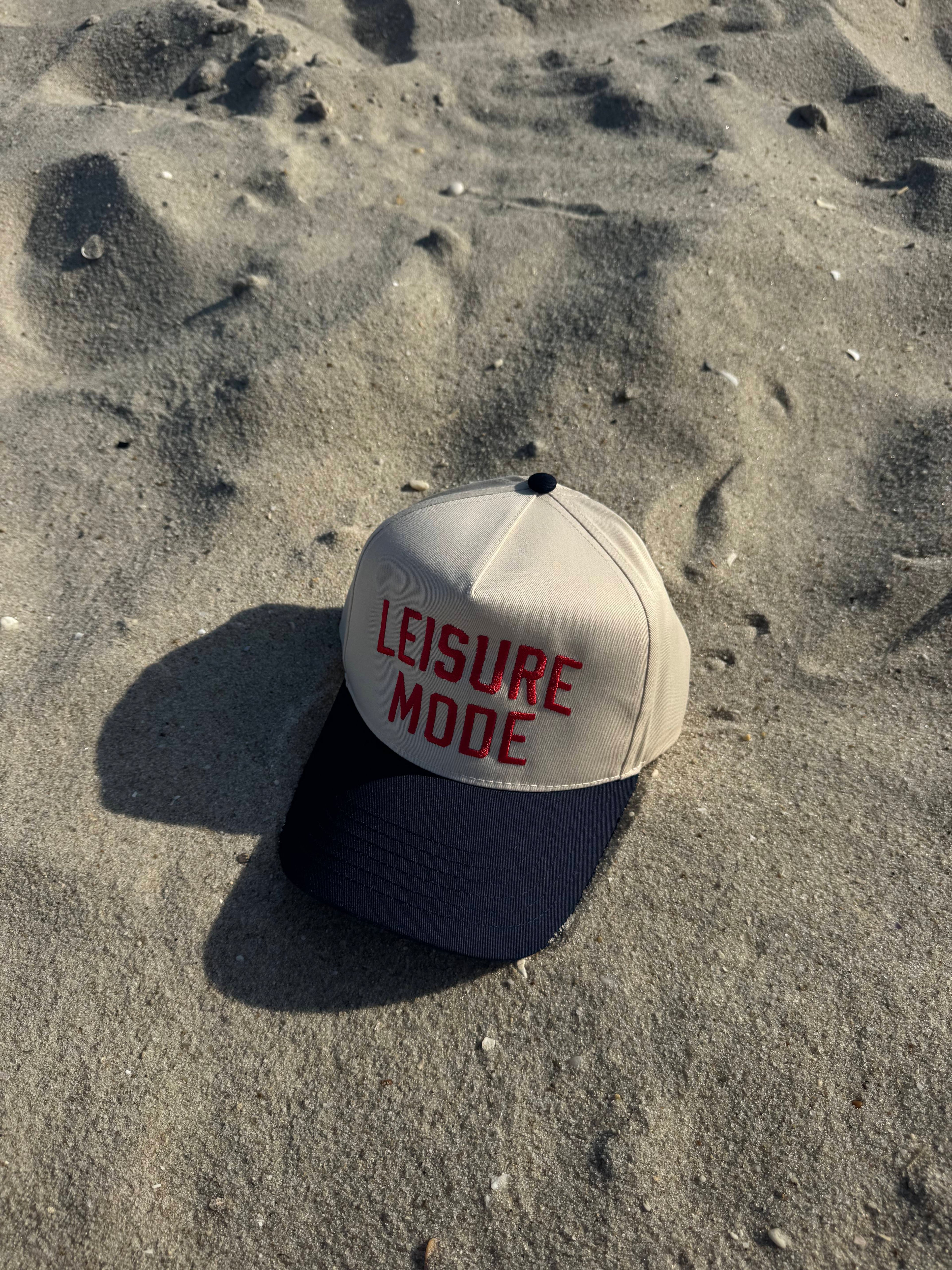 Leisure Mode Trucker Hat Navy & Red